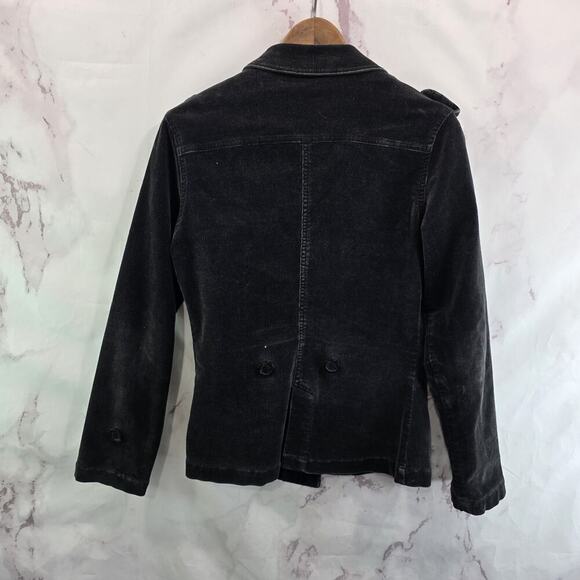 Vintage Y2K Jacket Womens Medium Black Corduroy Coat Plugg 90s - Picture 5 of 10
